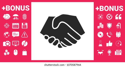 Symbol of handshake in circle. Sign