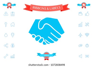 Symbol of handshake in circle. Sign