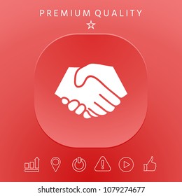 Symbol of handshake in circle. Sign