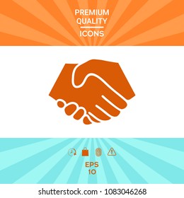 Symbol of handshake in circle. Sign
