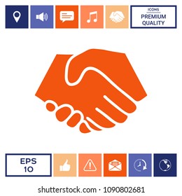 Symbol of handshake in circle. Sign