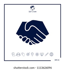 Symbol of handshake in circle. Sign