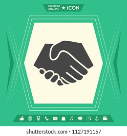 Symbol of handshake in circle. Sign