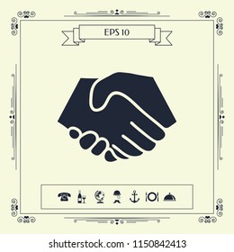 Symbol of handshake in circle. Sign