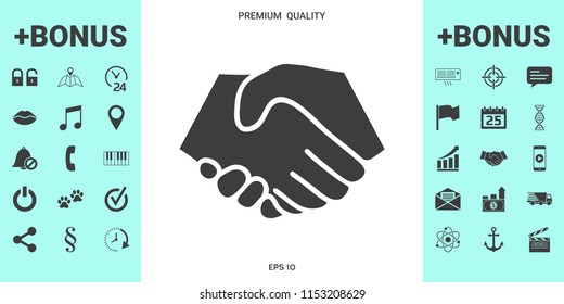 Symbol of handshake in circle. Sign