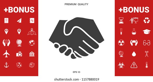 Symbol of handshake in circle. Sign