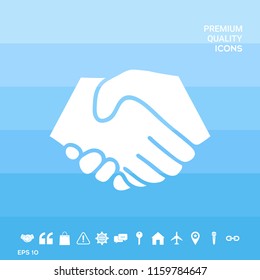 Symbol of handshake in circle. Sign