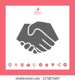 Symbol of handshake in circle. Sign