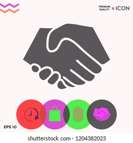 Symbol of handshake in circle. Sign