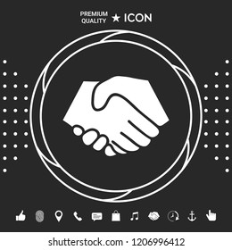 Symbol of handshake in circle. Sign