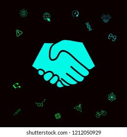 Symbol of handshake in circle. Sign