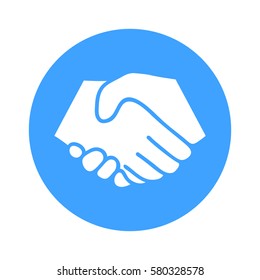 Symbol of handshake in circle. Sign