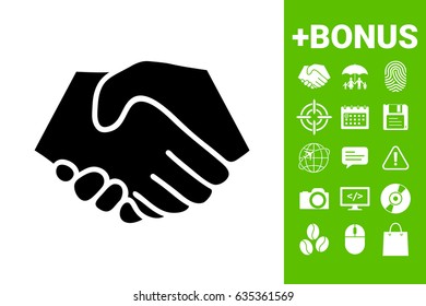 Symbol of handshake in circle. Sign