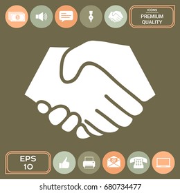 Symbol of handshake in circle. Sign