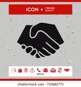 Symbol of handshake in circle. Sign