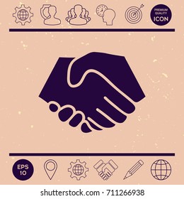 Symbol of handshake in circle. Sign
