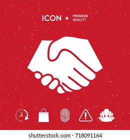 Symbol of handshake in circle. Sign