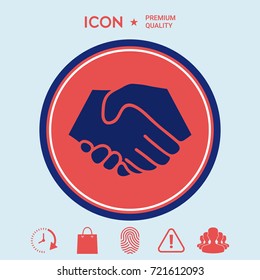Symbol of handshake in circle. Sign