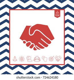 Symbol of handshake in circle. Sign