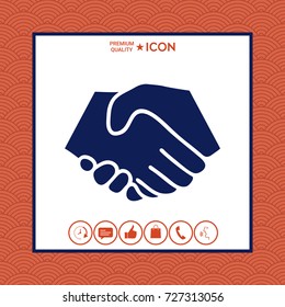 Symbol of handshake in circle. Sign