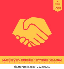 Symbol of handshake in circle. Sign