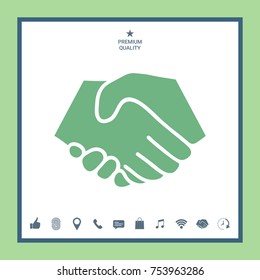 Symbol of handshake in circle. Sign