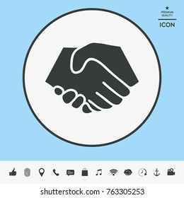 Symbol of handshake in circle. Sign