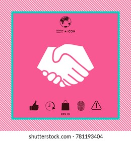 Symbol of handshake in circle. Sign