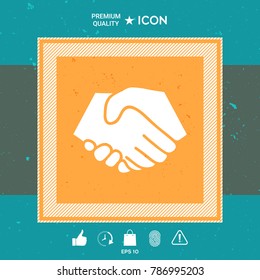 Symbol of handshake in circle. Sign