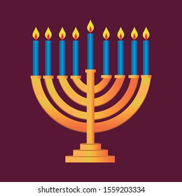 Symbol of the Hanukkah holiday. Editable vector.