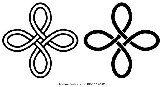 Symbol of happiness talisman amulet Celtic knot, vector symbol of attracting good luck and wealth money, love, health, happiness and goodness