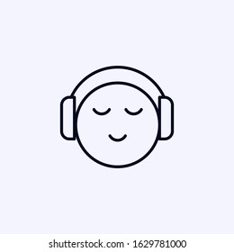 Symbol of happy listening person with headphones