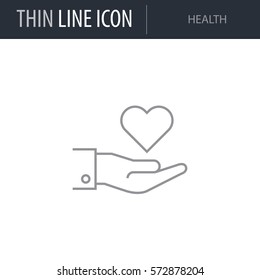 Symbol of Health. Thin line Icon of Medicine Part One. Stroke Pictogram Graphic for Web Design. Quality Outline Vector Symbol Concept. Premium Mono Linear Beautiful Plain Laconic Logo