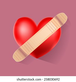 symbol of a heart with bandage