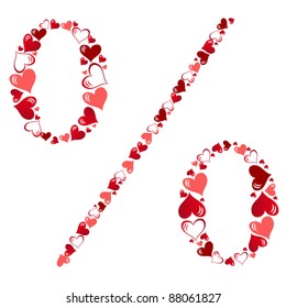 Symbol of hearts vector illustration