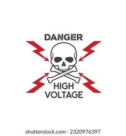 symbol of high voltage, keep out, vector art.
