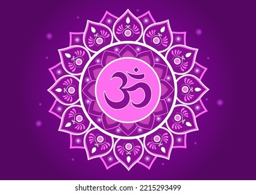 Symbol of Hinduism Flat background Cartoon Hand Drawn Templates Illustration