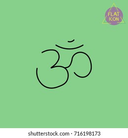 Symbol of Hinduism line icon