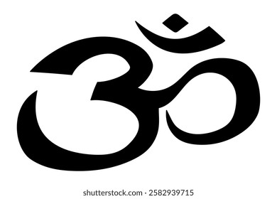 Symbol of hinduism. Om sign and symbol. Sign isolated on white background. Vector