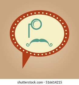 symbol hipster monocle and long mustache vector illustration eps 10
