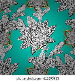 Symbol holiday, New Year celebration vector golden pattern with golden elements. Christmas gold snowflake seamless pattern. Winter snow texture wallpaper. Golden snowflakes on blue background.