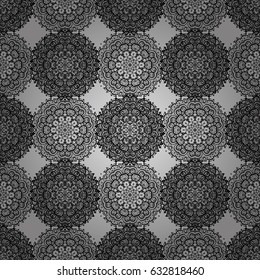 Symbol holiday, New Year celebration vector dim pattern. Dim snowflakes on gray background. Christmas dim snowflake seamless pattern. Winter snow texture wallpaper.