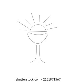 Symbol of holy communion bread and wine vector illustration