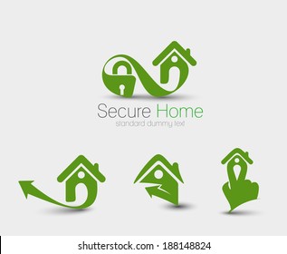 Symbol of Home Security Set, isolated vector design
