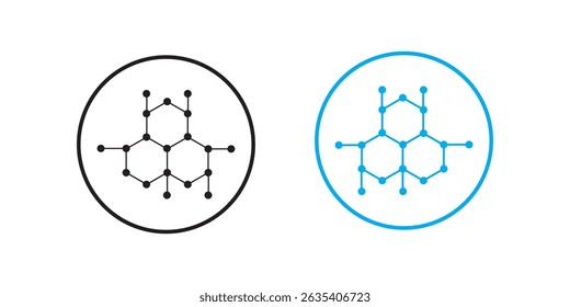 Symbol of hormones chain in abstract linear style. Simplicity black pictograph. Analysis, science, medicine concept. Logo for websites, mobile apps and other design needs. Vector contour label