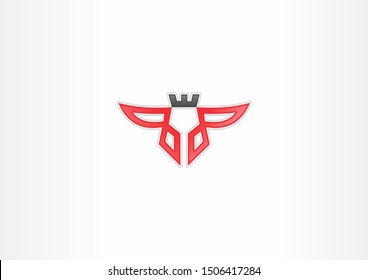 symbol horned animal vercor logo design. 