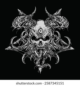 Symbol of a horned devil's head