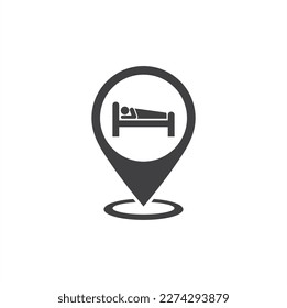 symbol of hotel, lodging icon, vector art.