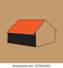  ein Symbol eines Hauses oder Gebäudes, oft in einem flachen oder minimalistischen Design, das das Konzept eines Hauses oder einer physischen Lage darstellt.