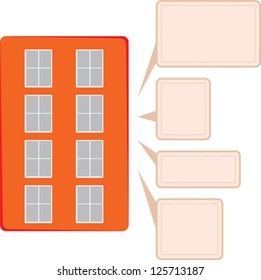 symbol of house with callouts  and thought bubbles
